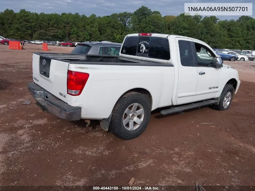 2005 Nissan Titan Le VIN: 1N6AA06A95N507701 Lot: 40443150