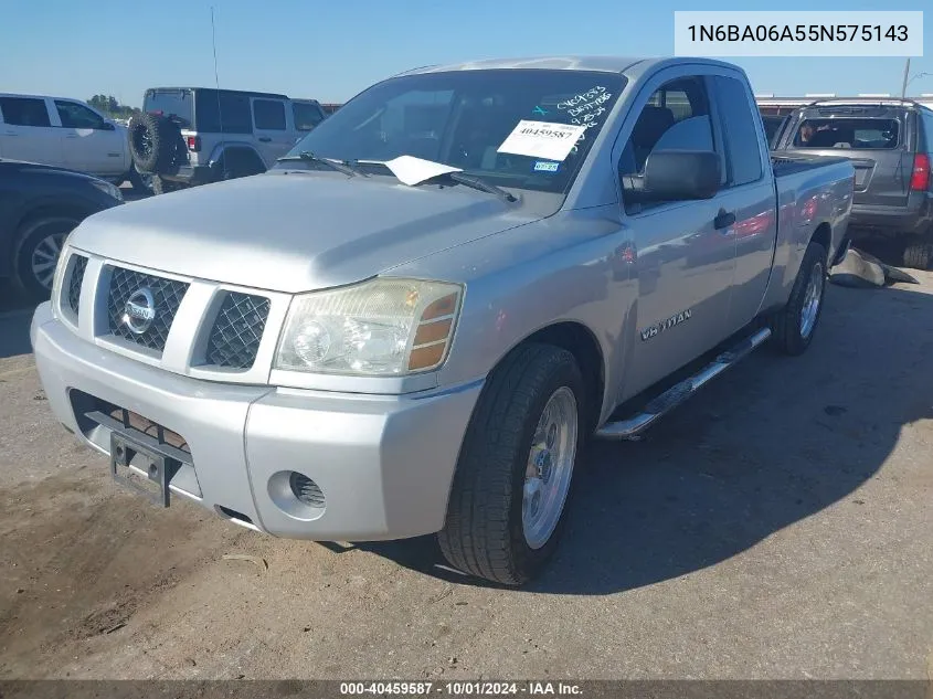 2005 Nissan Titan Xe VIN: 1N6BA06A55N575143 Lot: 40459587