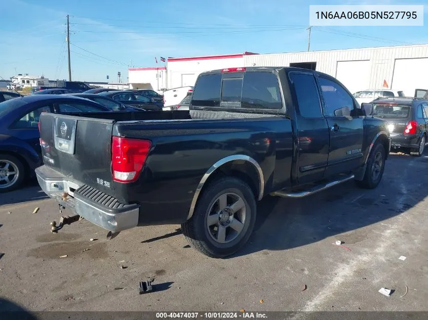 2005 Nissan Titan Xe/Se/Le VIN: 1N6AA06B05N527795 Lot: 40474037