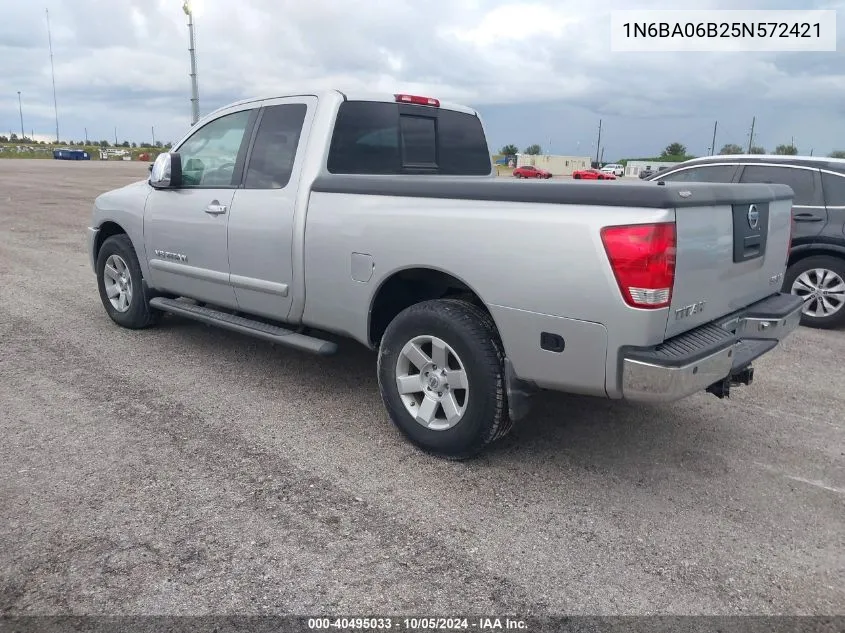 2005 Nissan Titan Xe/Se/Le VIN: 1N6BA06B25N572421 Lot: 40495033