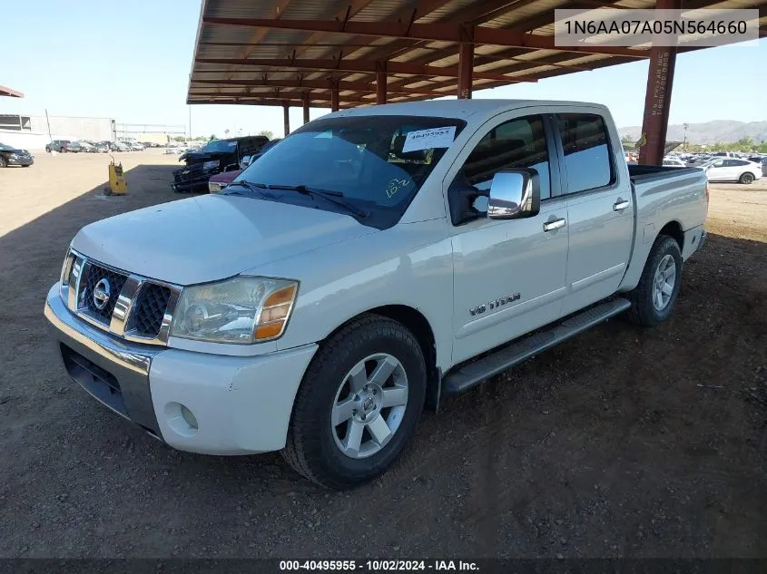 2005 Nissan Titan Le VIN: 1N6AA07A05N564660 Lot: 40495955