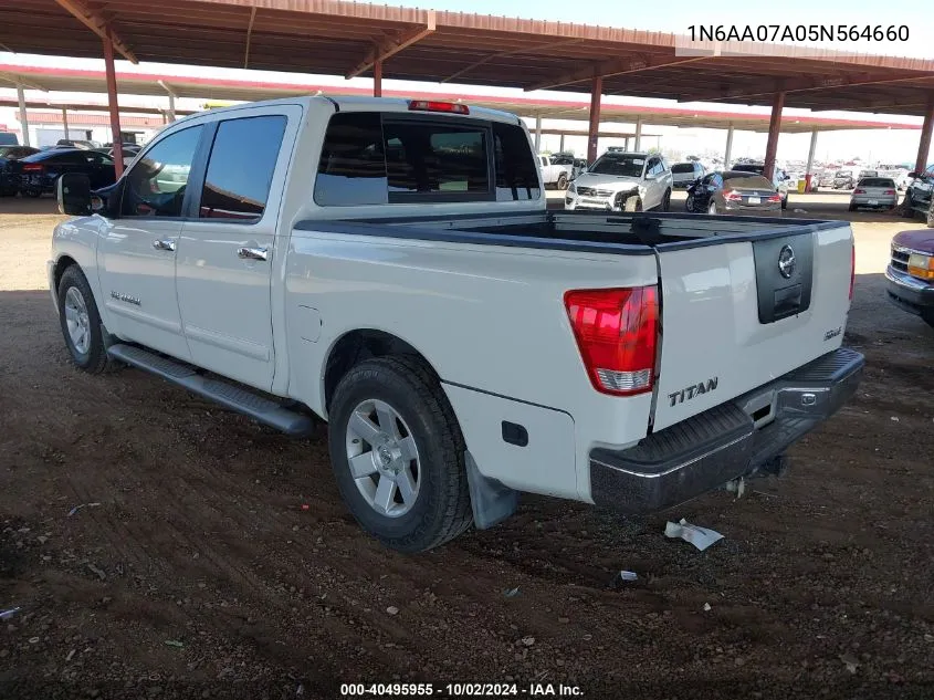 2005 Nissan Titan Le VIN: 1N6AA07A05N564660 Lot: 40495955