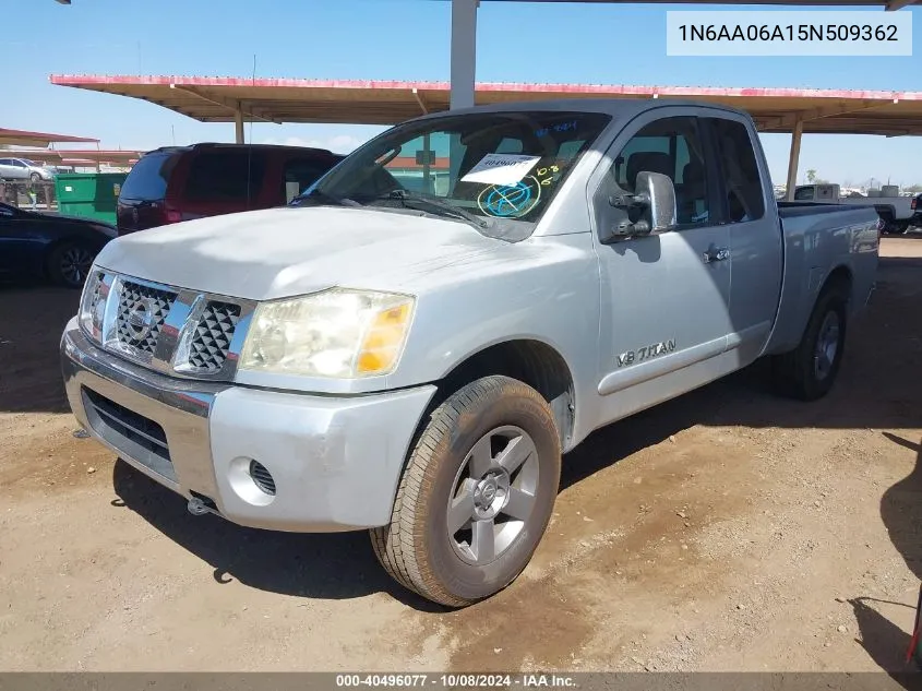 2005 Nissan Titan Se VIN: 1N6AA06A15N509362 Lot: 40496077