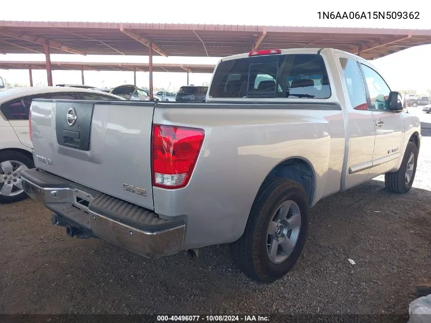 2005 Nissan Titan Se VIN: 1N6AA06A15N509362 Lot: 40496077