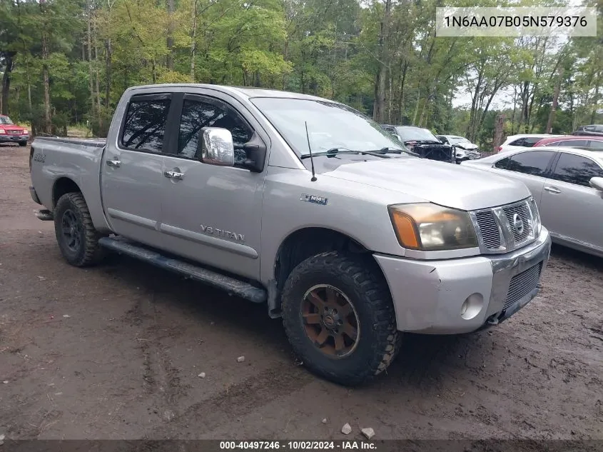 2005 Nissan Titan Le VIN: 1N6AA07B05N579376 Lot: 40497246