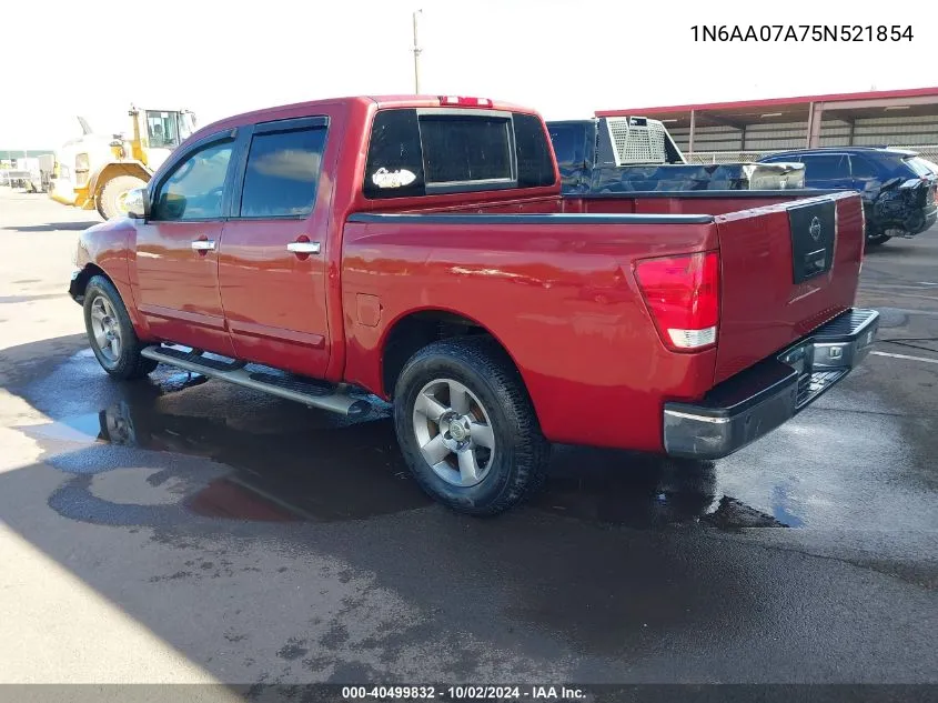 2005 Nissan Titan Se VIN: 1N6AA07A75N521854 Lot: 40499832