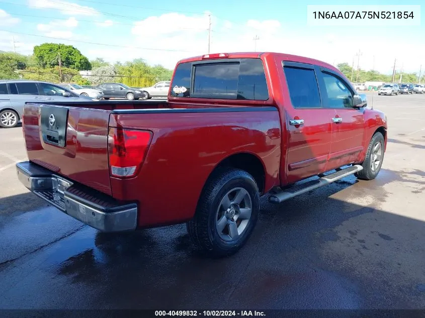 2005 Nissan Titan Se VIN: 1N6AA07A75N521854 Lot: 40499832