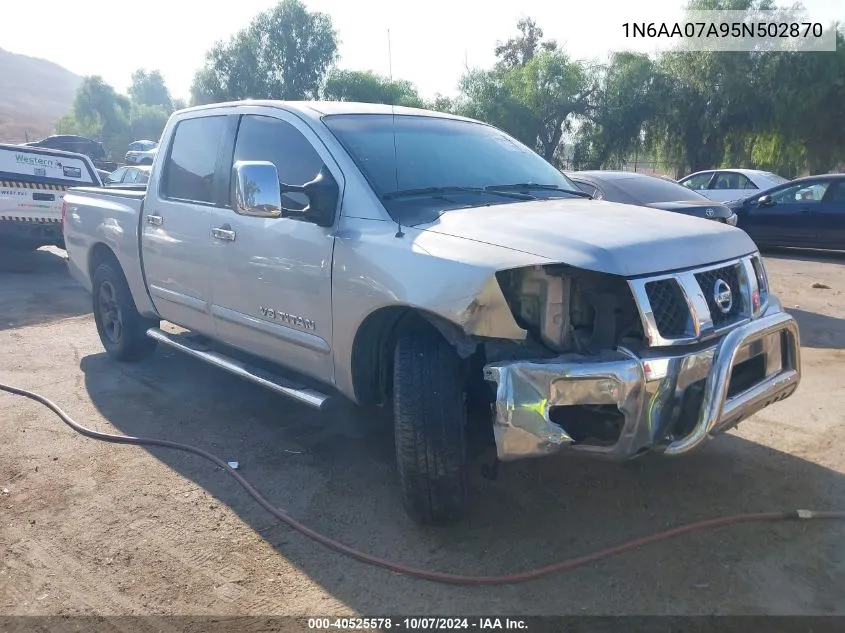 2005 Nissan Titan Se VIN: 1N6AA07A95N502870 Lot: 40525578