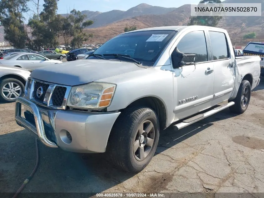 2005 Nissan Titan Se VIN: 1N6AA07A95N502870 Lot: 40525578