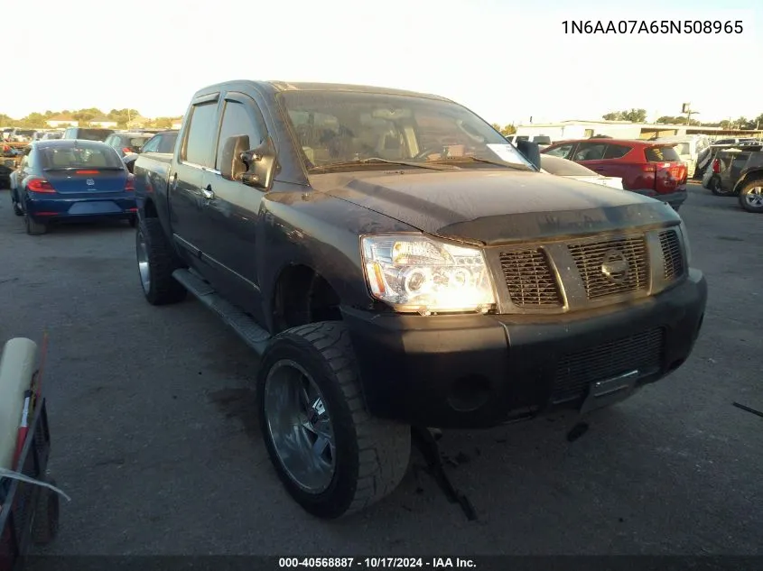 2005 Nissan Titan Le VIN: 1N6AA07A65N508965 Lot: 40568887