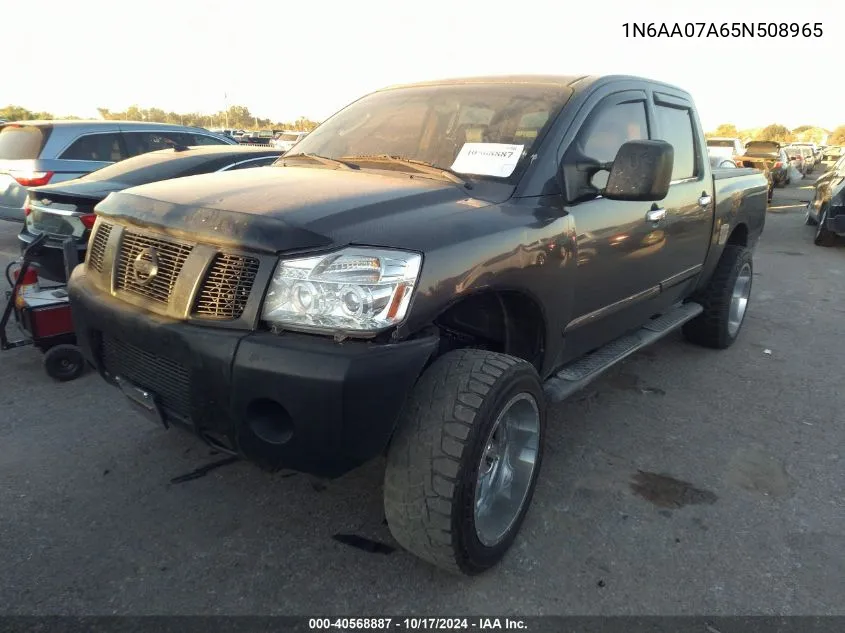 2005 Nissan Titan Le VIN: 1N6AA07A65N508965 Lot: 40568887