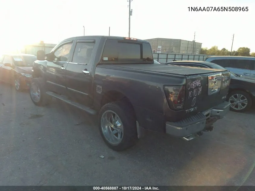 2005 Nissan Titan Le VIN: 1N6AA07A65N508965 Lot: 40568887