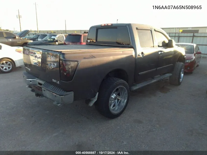 2005 Nissan Titan Le VIN: 1N6AA07A65N508965 Lot: 40568887