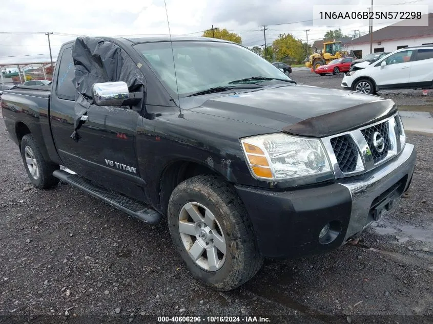 2005 Nissan Titan Le VIN: 1N6AA06B25N572298 Lot: 40606296