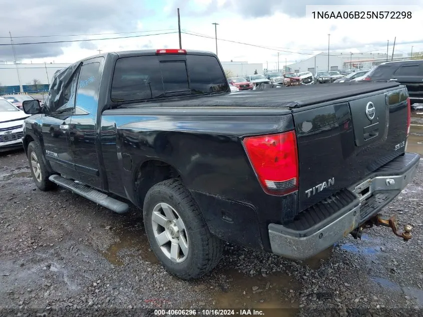 2005 Nissan Titan Le VIN: 1N6AA06B25N572298 Lot: 40606296