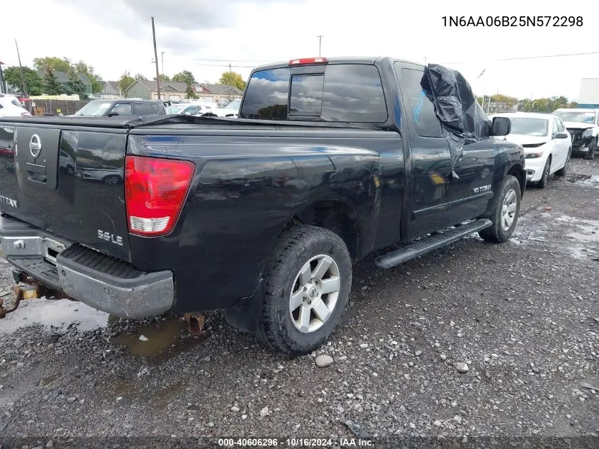 2005 Nissan Titan Le VIN: 1N6AA06B25N572298 Lot: 40606296