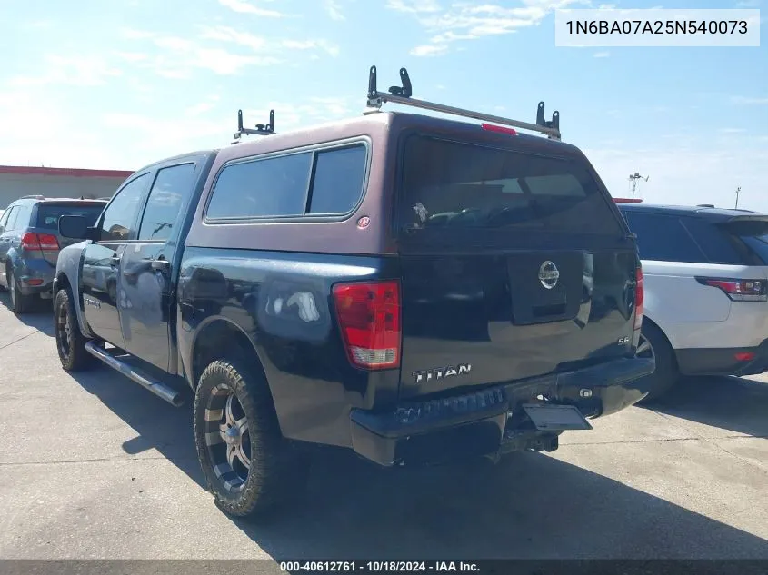 2005 Nissan Titan Xe VIN: 1N6BA07A25N540073 Lot: 40612761