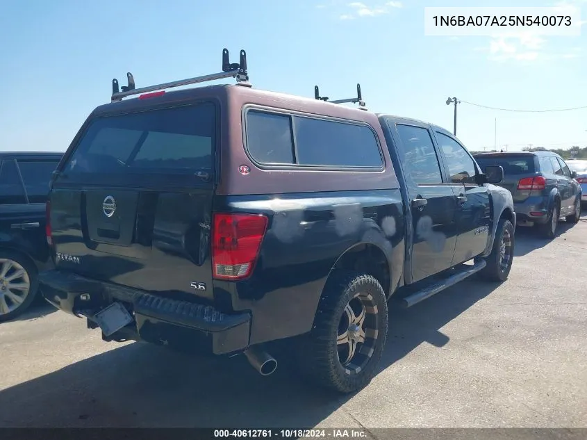 2005 Nissan Titan Xe VIN: 1N6BA07A25N540073 Lot: 40612761