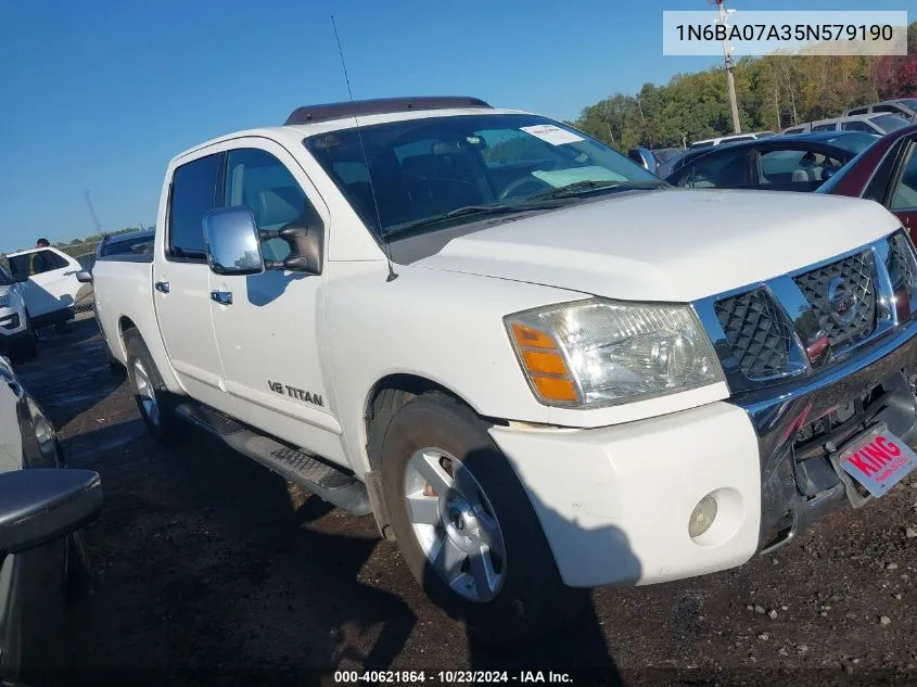 2005 Nissan Titan Le VIN: 1N6BA07A35N579190 Lot: 40621864