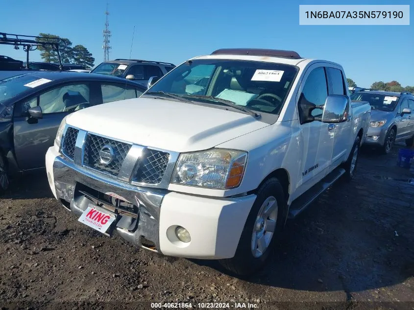 2005 Nissan Titan Le VIN: 1N6BA07A35N579190 Lot: 40621864