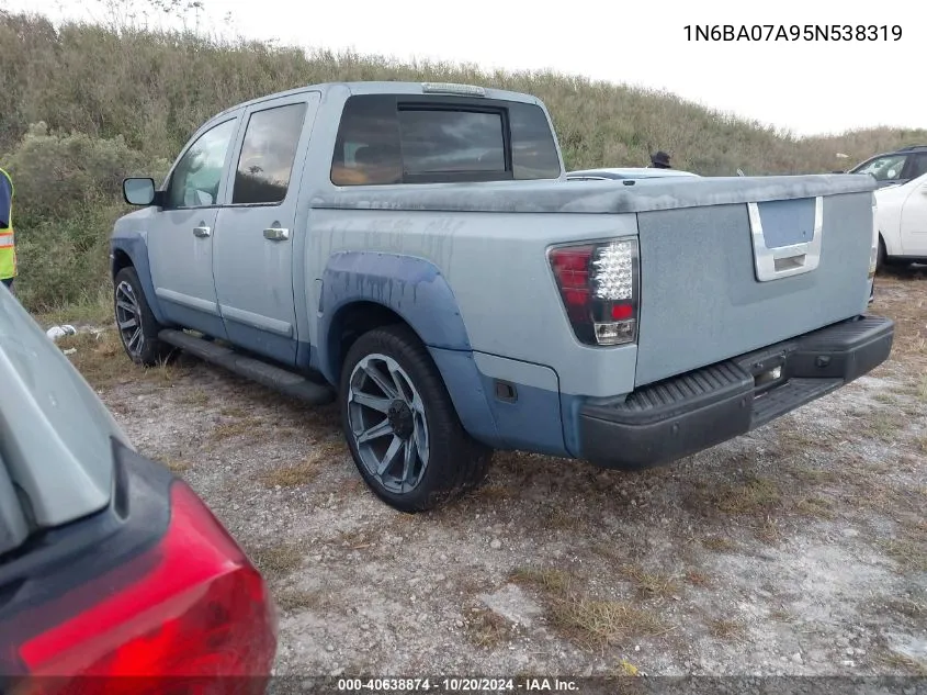 2005 Nissan Titan Xe/Se/Le VIN: 1N6BA07A95N538319 Lot: 40638874