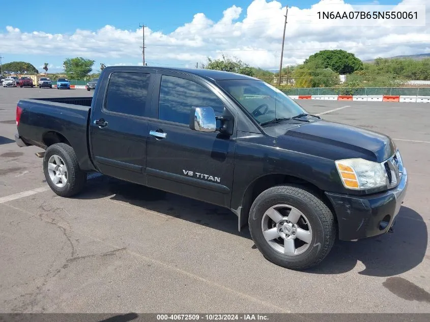 2005 Nissan Titan Se VIN: 1N6AA07B65N550061 Lot: 40672509