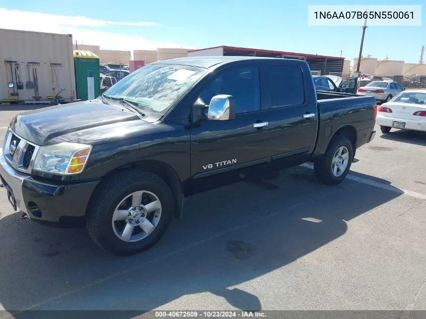 2005 Nissan Titan Se VIN: 1N6AA07B65N550061 Lot: 40672509