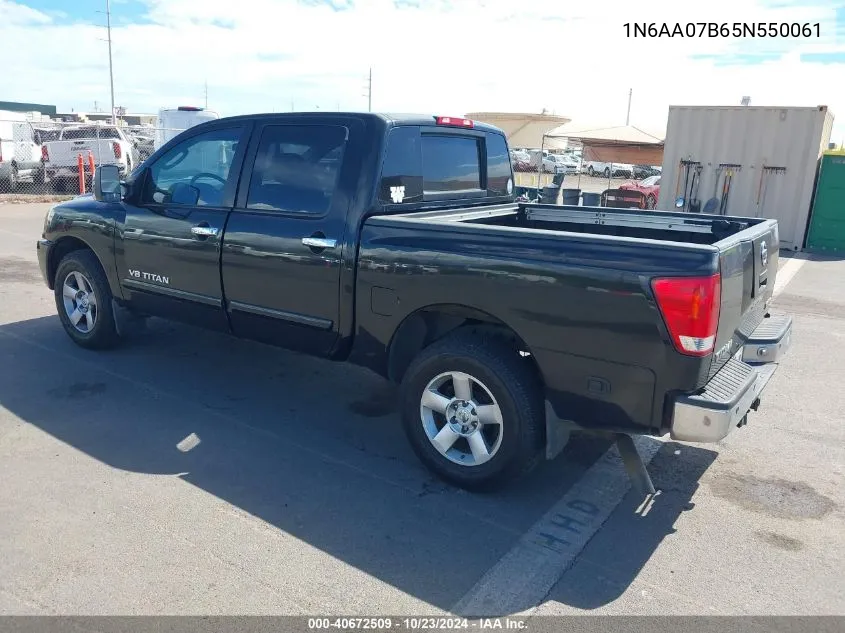 2005 Nissan Titan Se VIN: 1N6AA07B65N550061 Lot: 40672509