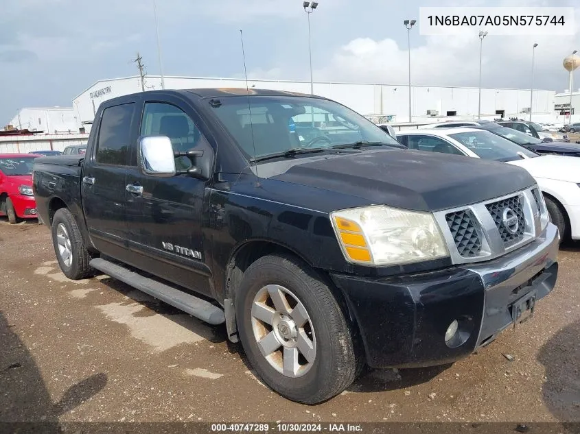 2005 Nissan Titan Le VIN: 1N6BA07A05N575744 Lot: 40747289