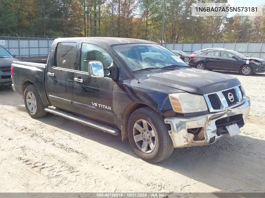 2005 Nissan Titan Le VIN: 1N6BA07A55N573181 Lot: 40758515