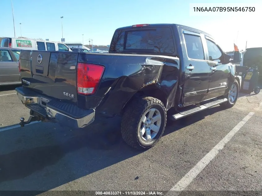 2005 Nissan Titan Le VIN: 1N6AA07B95N546750 Lot: 40833371