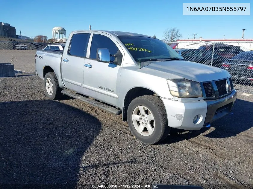 2005 Nissan Titan Se VIN: 1N6AA07B35N555797 Lot: 40838950