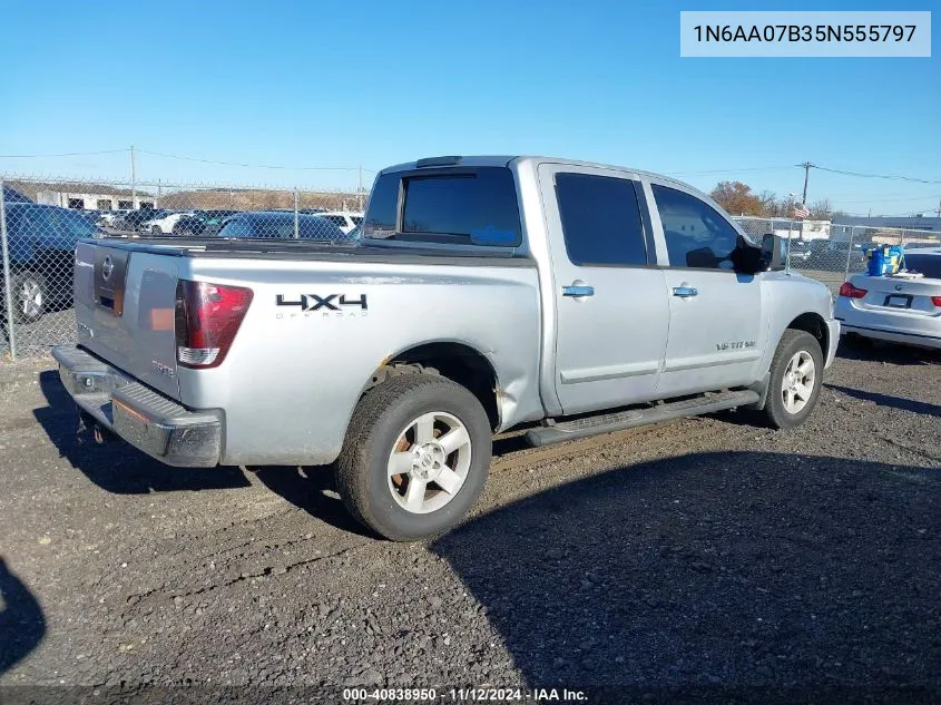 2005 Nissan Titan Se VIN: 1N6AA07B35N555797 Lot: 40838950