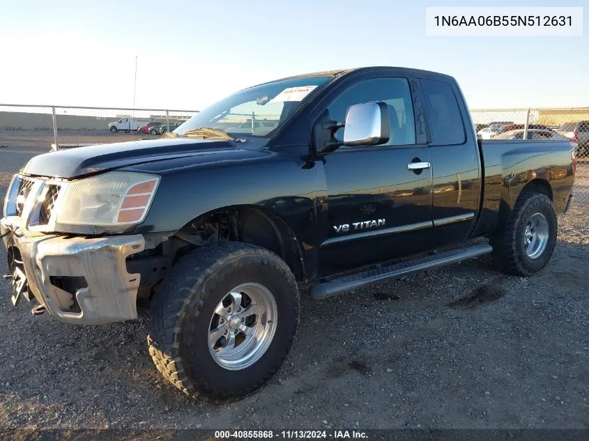 2005 Nissan Titan Se VIN: 1N6AA06B55N512631 Lot: 40855868