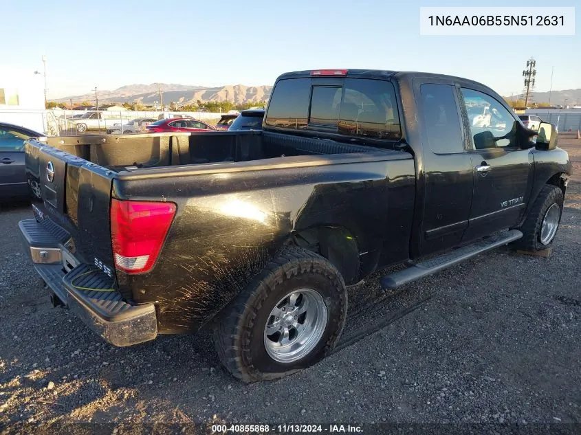 2005 Nissan Titan Se VIN: 1N6AA06B55N512631 Lot: 40855868