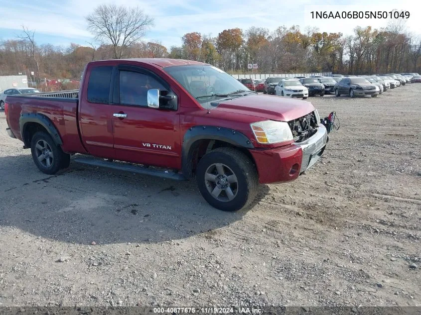 2005 Nissan Titan Se VIN: 1N6AA06B05N501049 Lot: 40877675