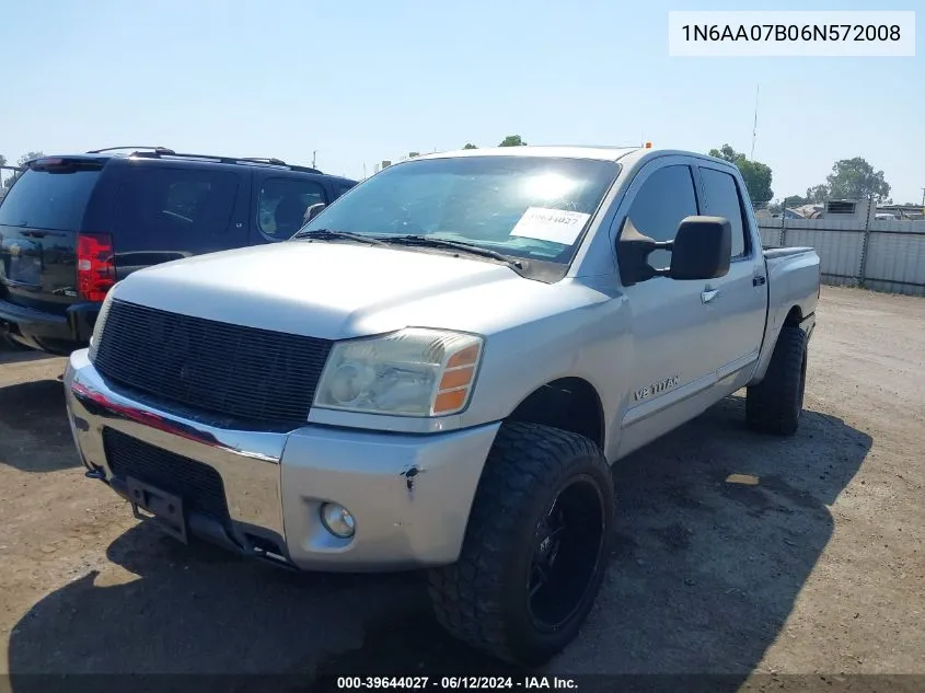 2006 Nissan Titan Le VIN: 1N6AA07B06N572008 Lot: 39644027