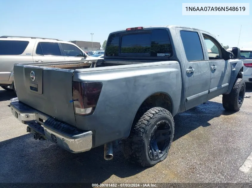 2006 Nissan Titan Se VIN: 1N6AA07A96N548619 Lot: 39781452