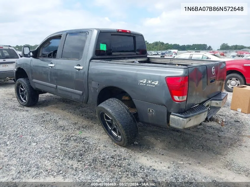 1N6BA07B86N572648 2006 Nissan Titan Se