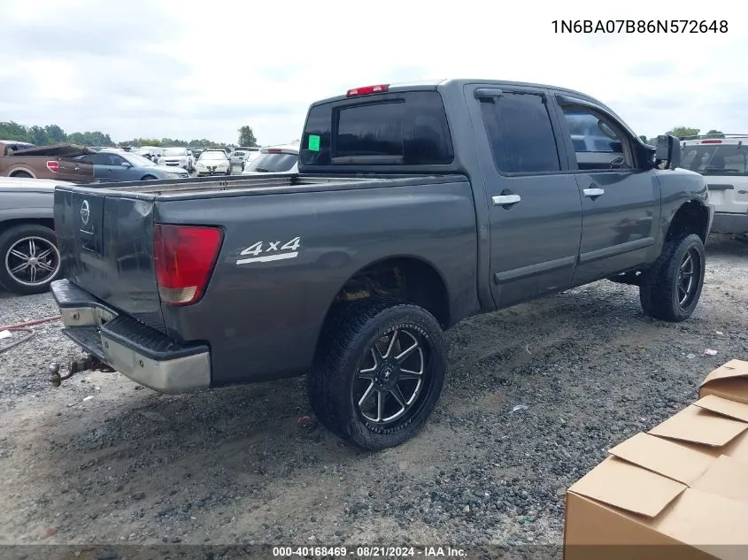 1N6BA07B86N572648 2006 Nissan Titan Se