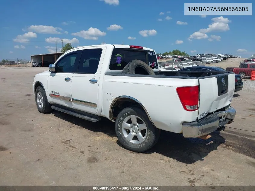 2006 Nissan Titan Se VIN: 1N6BA07A56N566605 Lot: 40195417