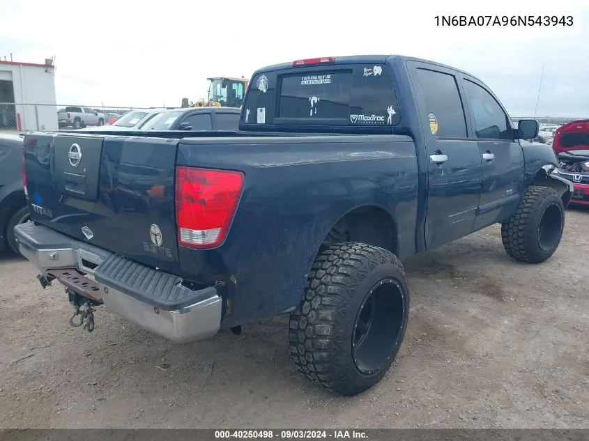 2006 Nissan Titan Se VIN: 1N6BA07A96N543943 Lot: 40250498