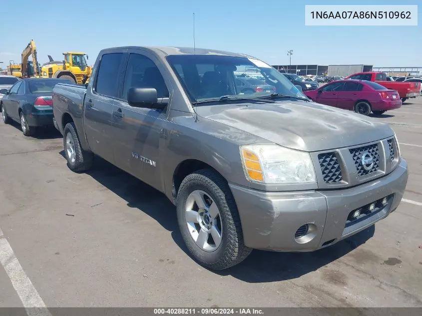 1N6AA07A86N510962 2006 Nissan Titan Xe