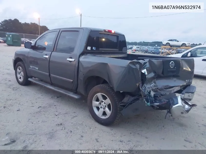 2006 Nissan Titan Se VIN: 1N6BA07A96N532974 Lot: 40303674