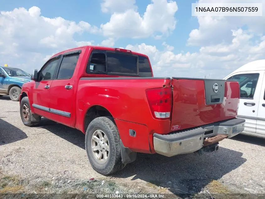 2006 Nissan Titan Le VIN: 1N6AA07B96N507559 Lot: 40333643