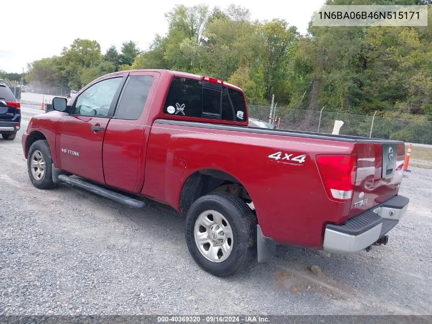 1N6BA06B46N515171 2006 Nissan Titan Xe