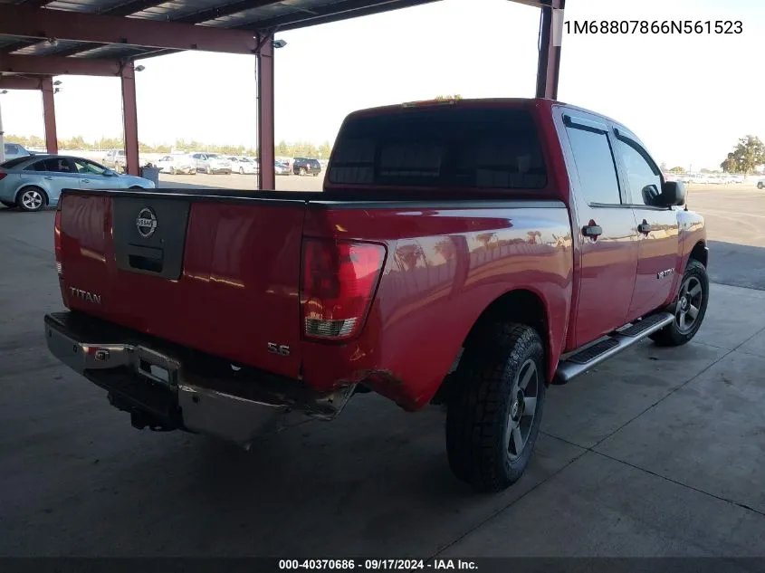 2006 Nissan Titan Xe VIN: 1M68807866N561523 Lot: 40370686