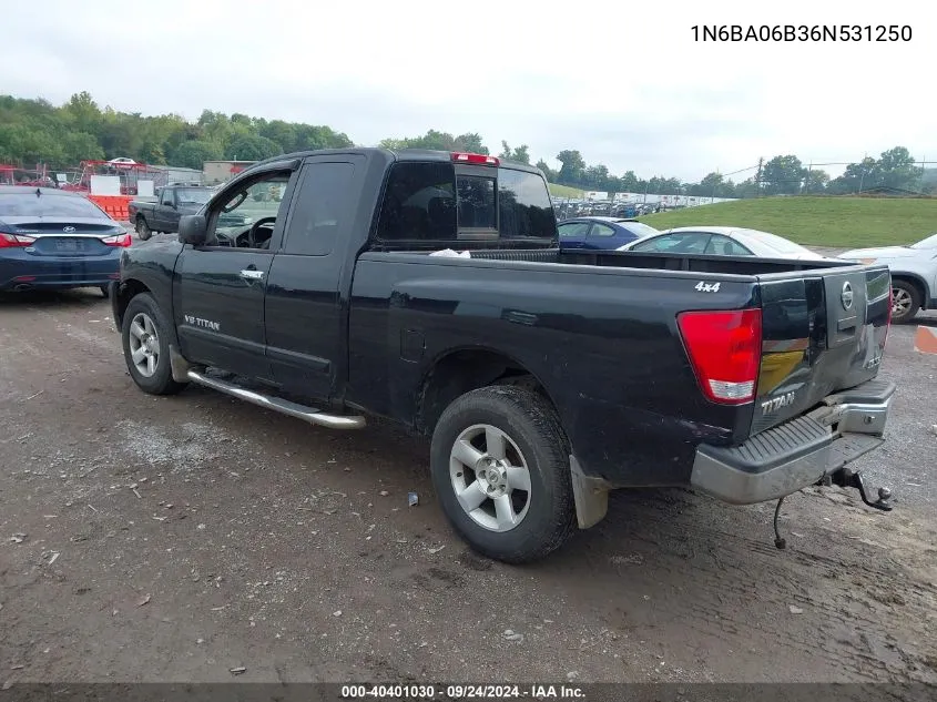 2006 Nissan Titan Se VIN: 1N6BA06B36N531250 Lot: 40401030