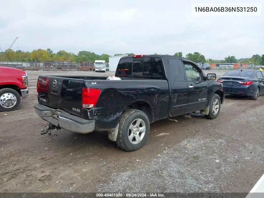 2006 Nissan Titan Se VIN: 1N6BA06B36N531250 Lot: 40401030