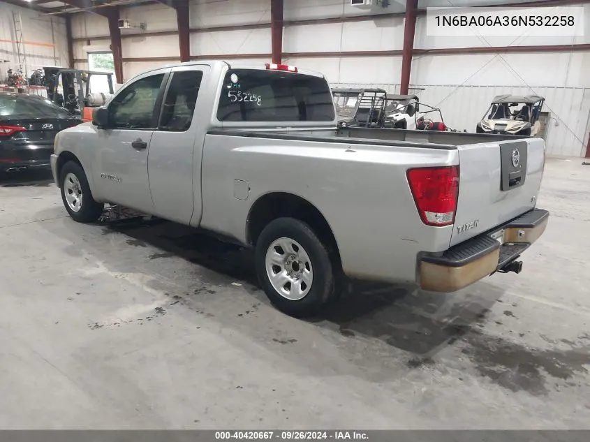 2006 Nissan Titan Xe VIN: 1N6BA06A36N532258 Lot: 40420667